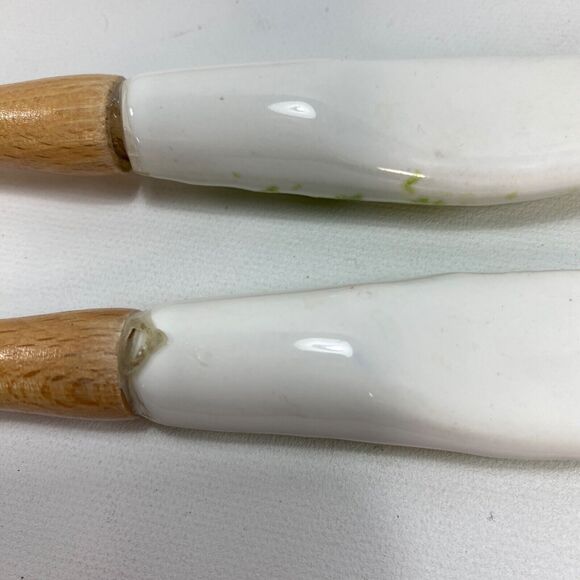 Large Ceramic Salad Pasta Vegetable Bowl Made in Italy Spoon & Fork Set Green - Picture 8 of 11